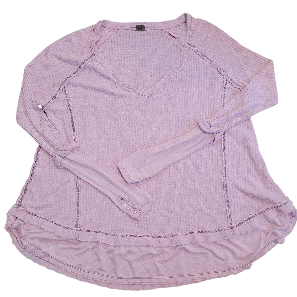 We The Free People Laguna Purple Lightweight Thermal Oversized Slouchy Top XS/S